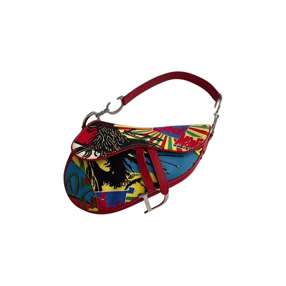 Vintage Christian Dior Red Dior Mania Saddle Bag